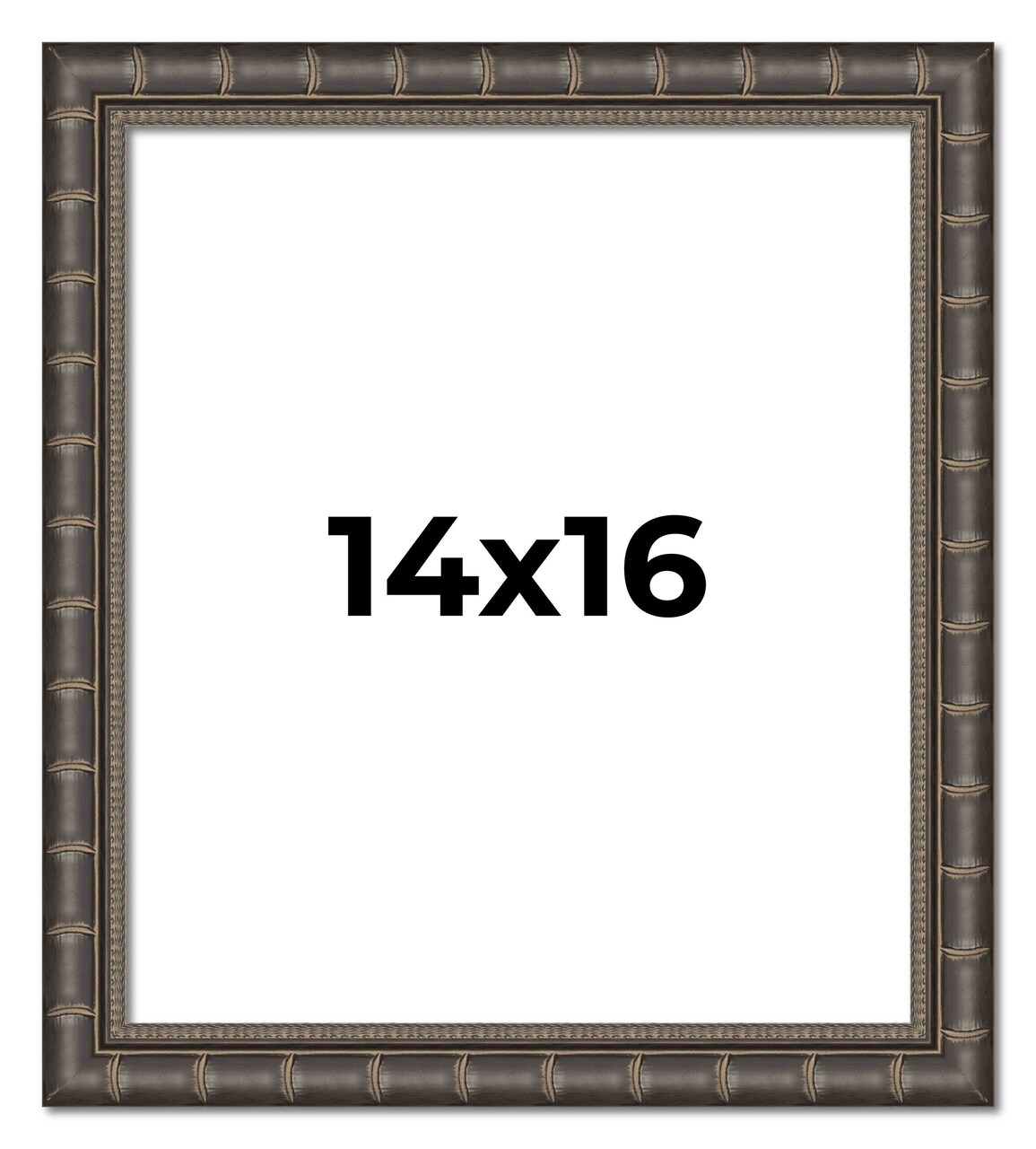 14x16 Modern Bamboo Picture Frame with UV-Resistant Acrylic & Acid Free Backing, Available in 5 Finishes - Gold, Silver, Brown, Black, and Natural